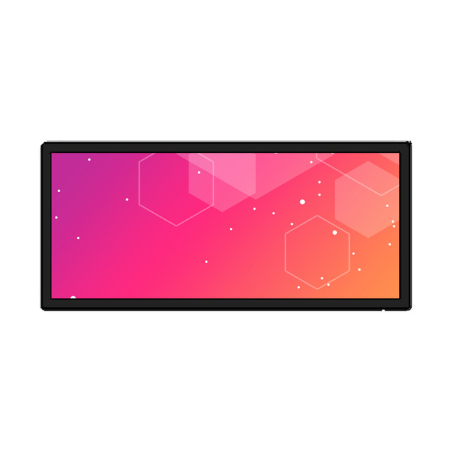 Pantalla publicitaria de tira LED estrecha de grado comercial de 34 pulgadas